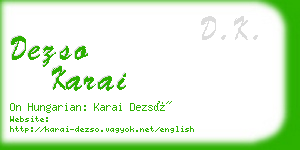 dezso karai business card